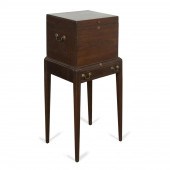 19TH C. OAK CELLARETTE ON STAN