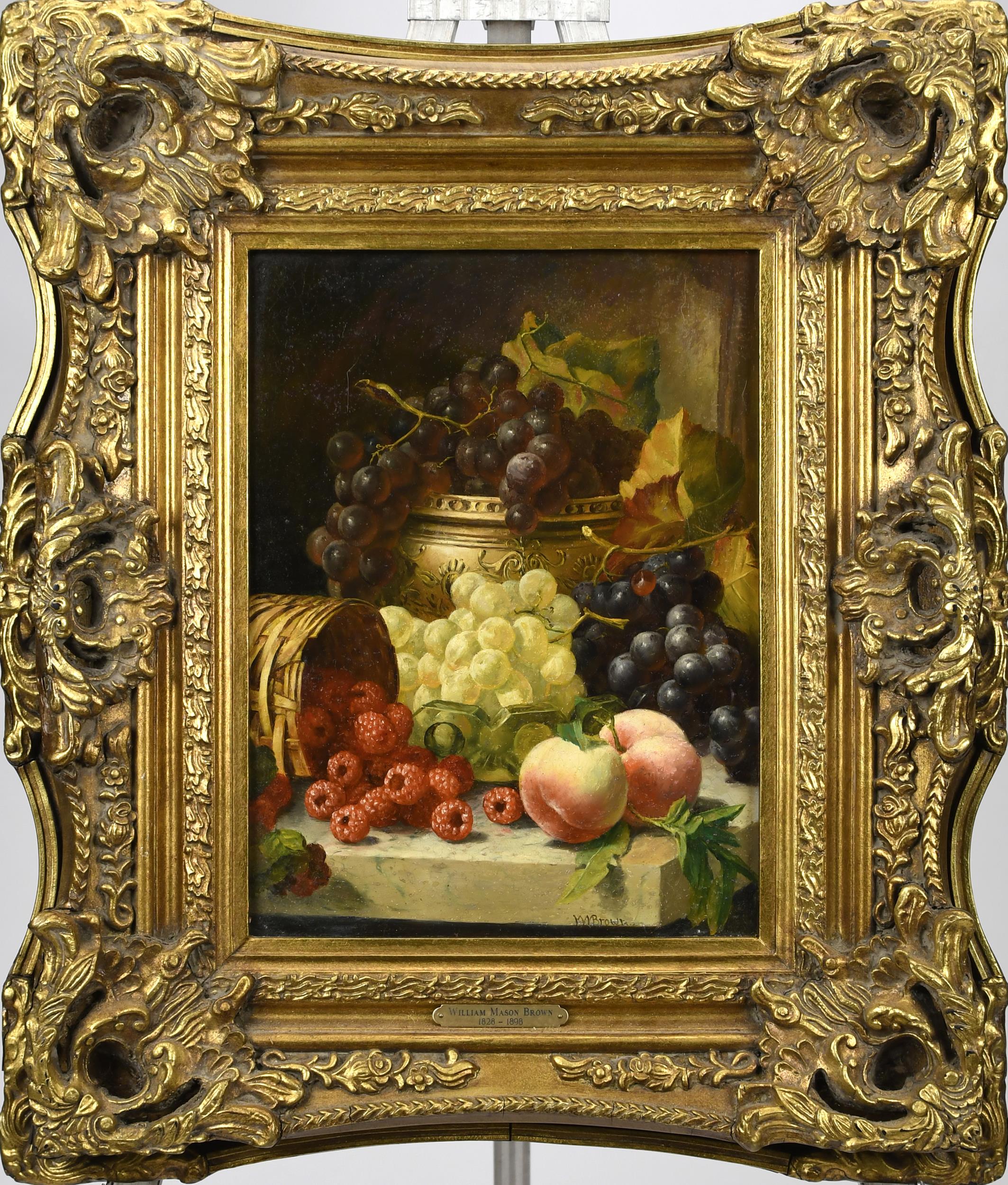 19TH C. O/B  STILL LIFE, SIGNED