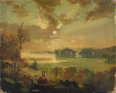 19TH C. O/C, HUDSON RIVER LAND
