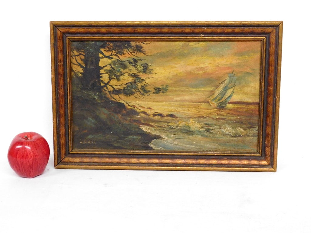 19TH C. O/C PAINTING OF A  SCHOONER