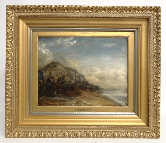 19th c. oil on board view from