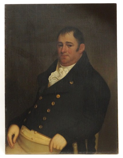 19th c. oil on canvas portrait of a