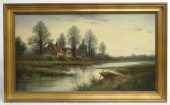 19th c. oil on canvas landscap