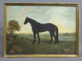 19th c. oil on canvas horse si