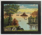 19th c. oil on panel of the ''