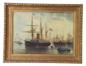 19TH C OIL PAINTING OF AMERICA