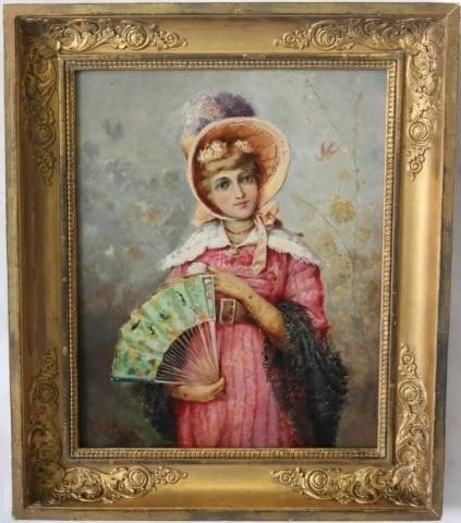 19TH C OIL PAINTING ON PANEL,