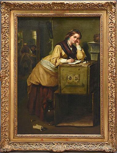 19TH C. OIL19th C. oil on canvas of
