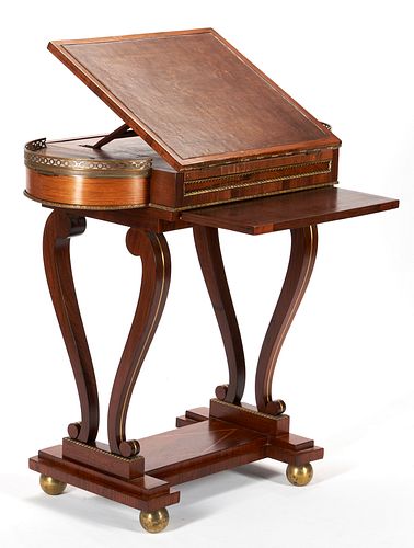 19TH C. ORMOLU ROSEWOOD LADIES WORK
