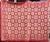19TH C. PA HOMESPUN COVERLET.
