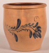 19TH C. PA STONEWARE JAR W/ CO