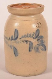 19TH C. PA STONEWARE JAR W/ CO