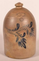 19TH C. PA STONEWARE JUG W/ CO