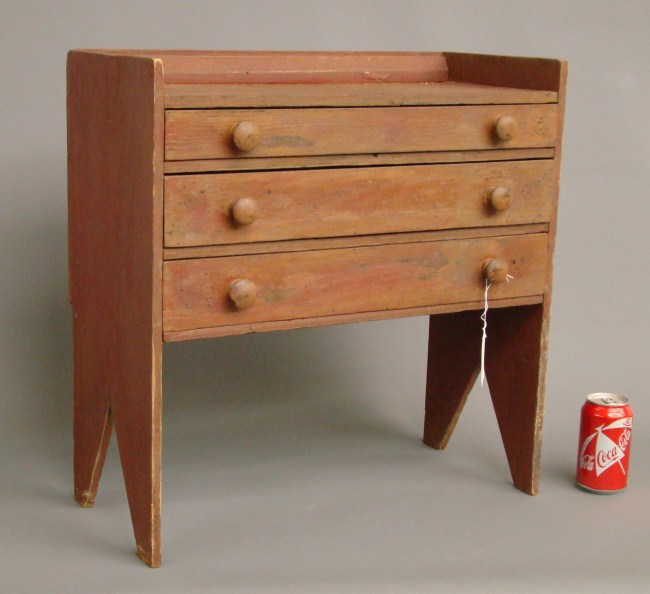 19th c. paint decorated 3 drawer