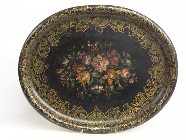 19th c. paint decorated papier