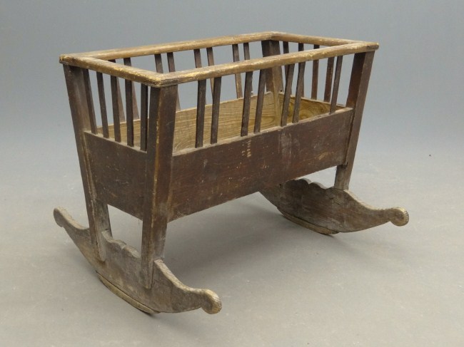 19th c. painted cradle. 36'' W 20