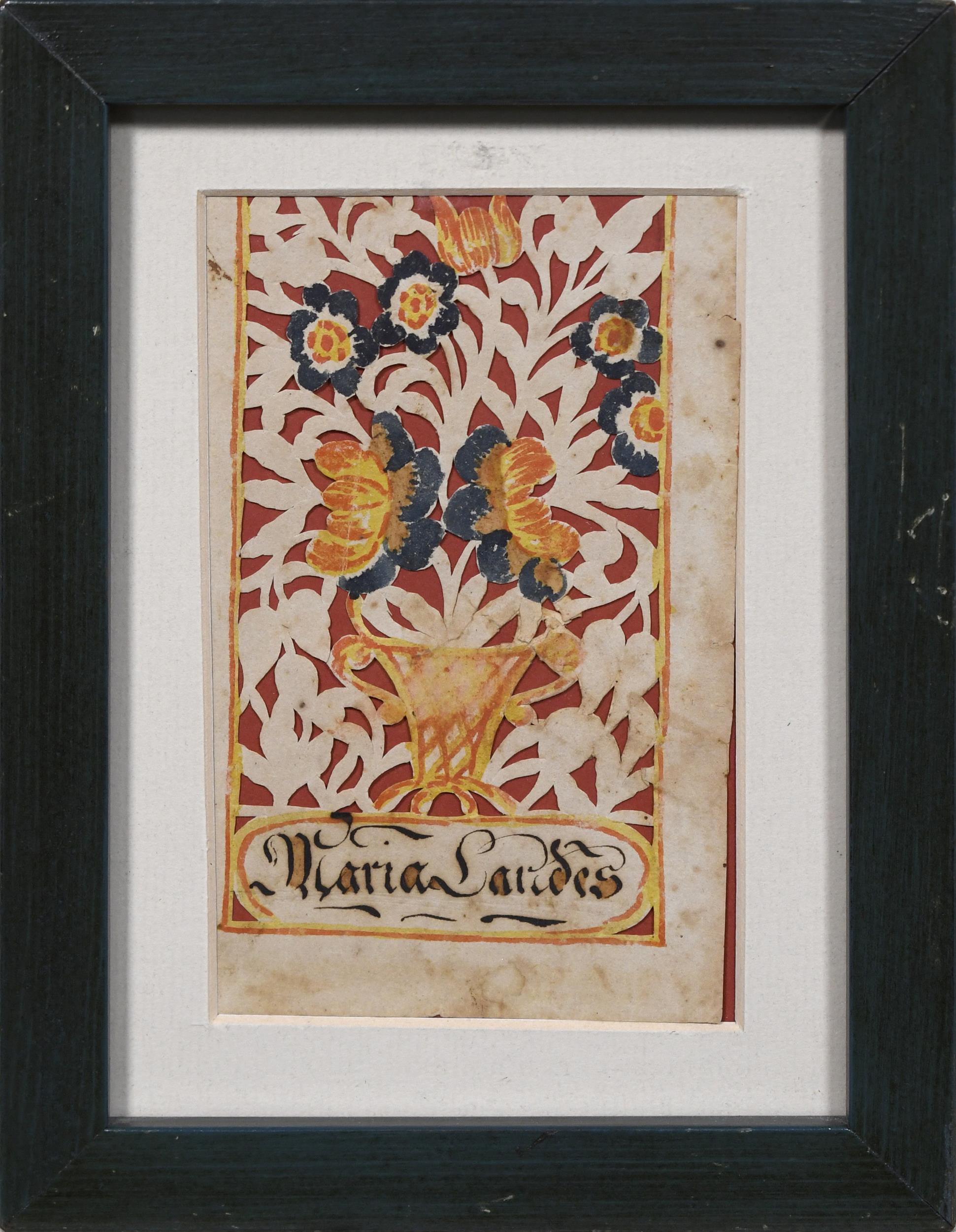 19TH C. PAINTED PAPER