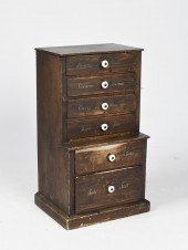 19TH C. PAINTED SPICE CHEST. A