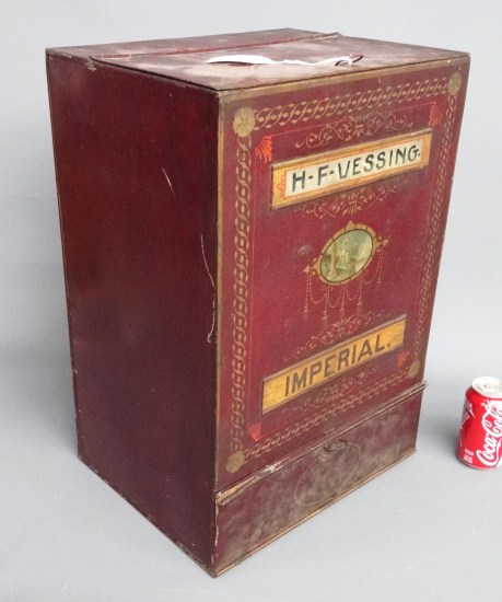 19th c. painted tea bin