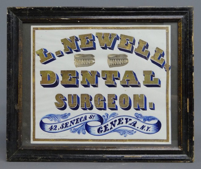 19th c. painted watercolor and foil
