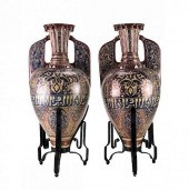 19TH C PAIR ALHAMBRA GLAZED PO