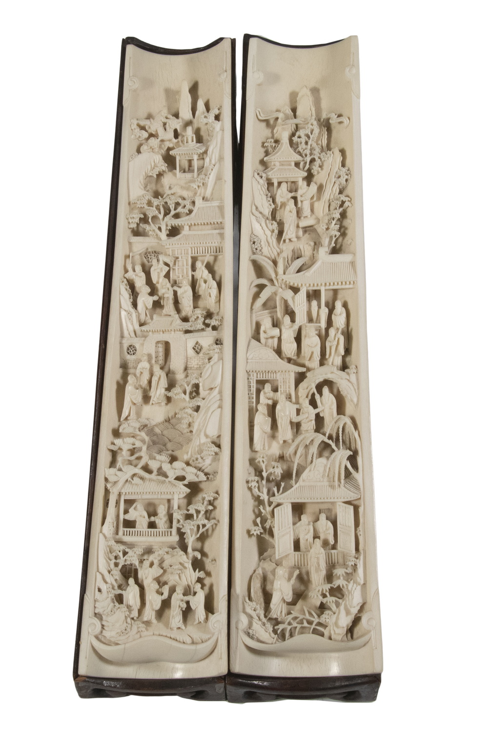 19TH C. PAIR OF CHINESE SPLIT IVORY