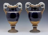 19TH C PAIR OF MEISSEN URNS WI