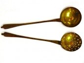 19th C. pair of wrought iron a