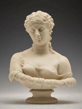 19TH C PARIAN WARE BUST OF CLY