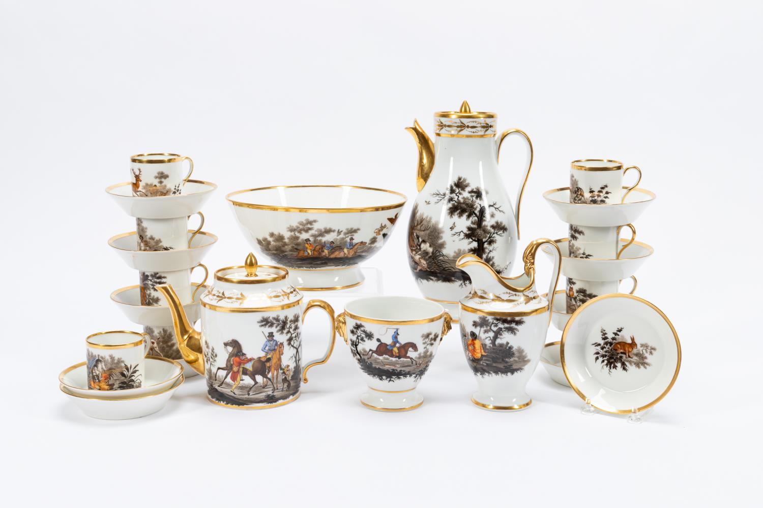 19TH C. PARIS PORCELAIN HUNT