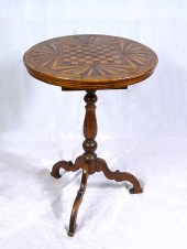 19TH C. PARQUETRY INLAID TILT-
