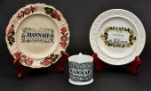 19TH C. PEARLWARE HANNAH. Thre