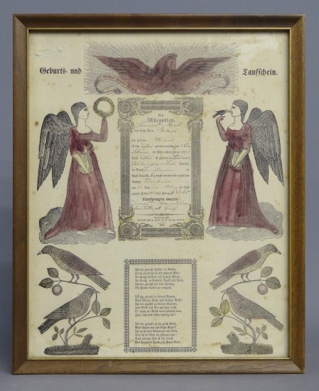 19th c. Penn. printed Fraktur
