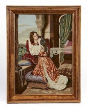 19TH C PETIT POINT ROMANTIC SC