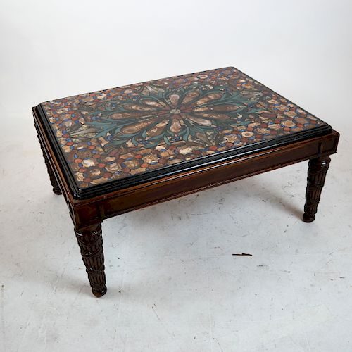 19TH C PIETRE-DURE LOW COFFEE