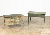 19TH C. PRIMITIVE GREEN PAINTE