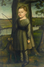 19TH C. PRIMITIVE PORTRAIT OF