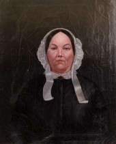 19TH C PURITAN WOMAN PORTRAIT