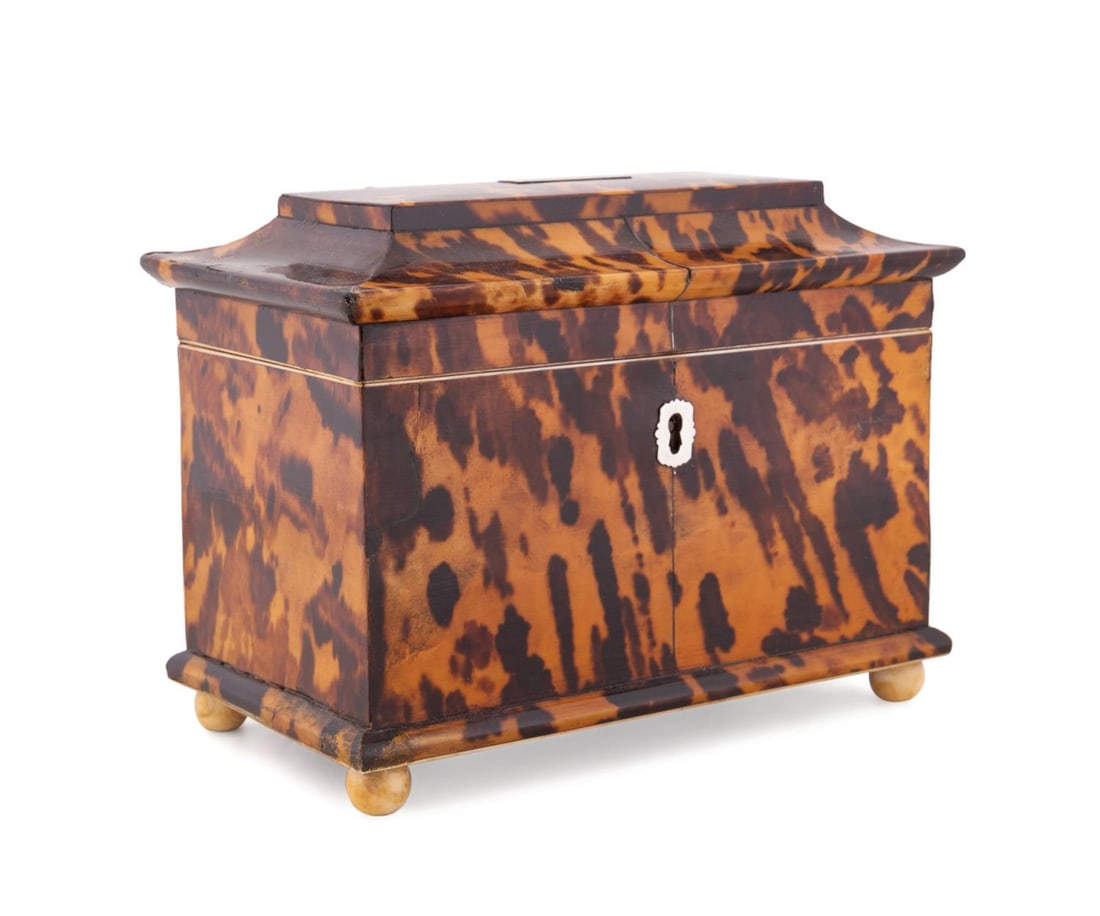 19TH C. REGENCY SHELL VENEER AND