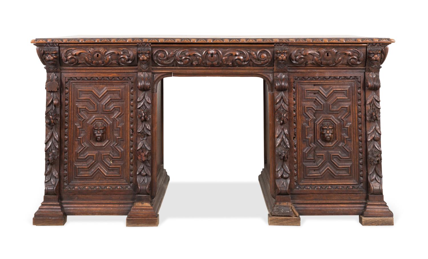 19TH C. RENAISSANCE REVIVAL OAK
