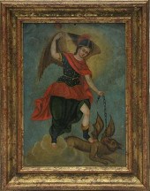 19TH C. RETABLO ON TIN19th C.