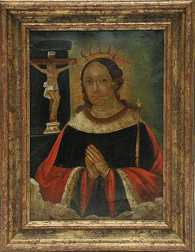 19TH C. RETABLO ON TIN19th C.