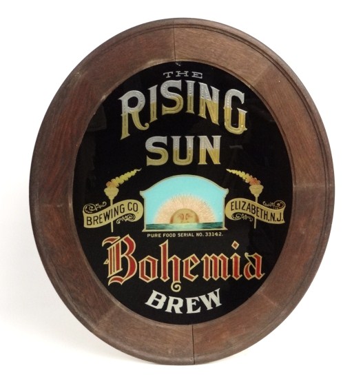 19th c. reverse painted beer