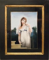 19TH C. REVERSE PAINTING ON GL