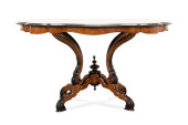 19TH C. ROCOCO REVIVAL AMBOYNA