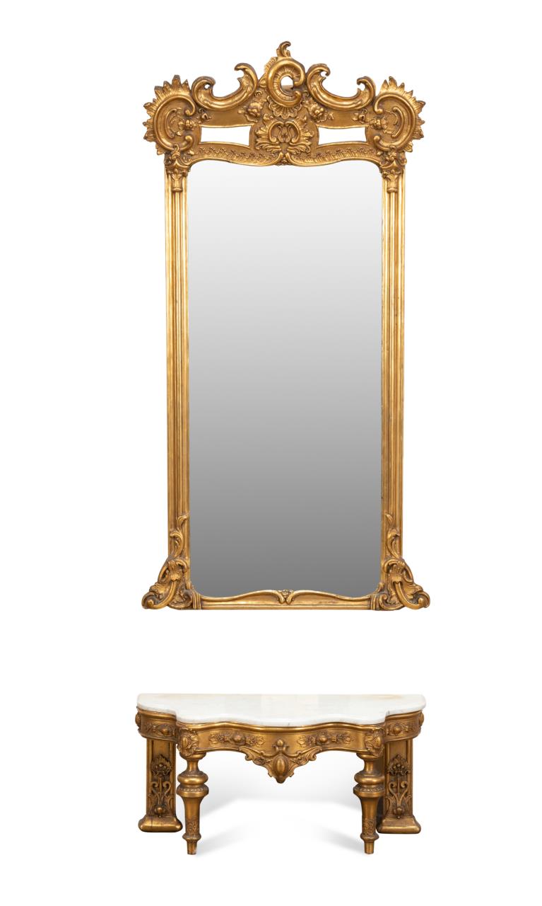 19TH C. ROCOCO REVIVAL MIRROR &