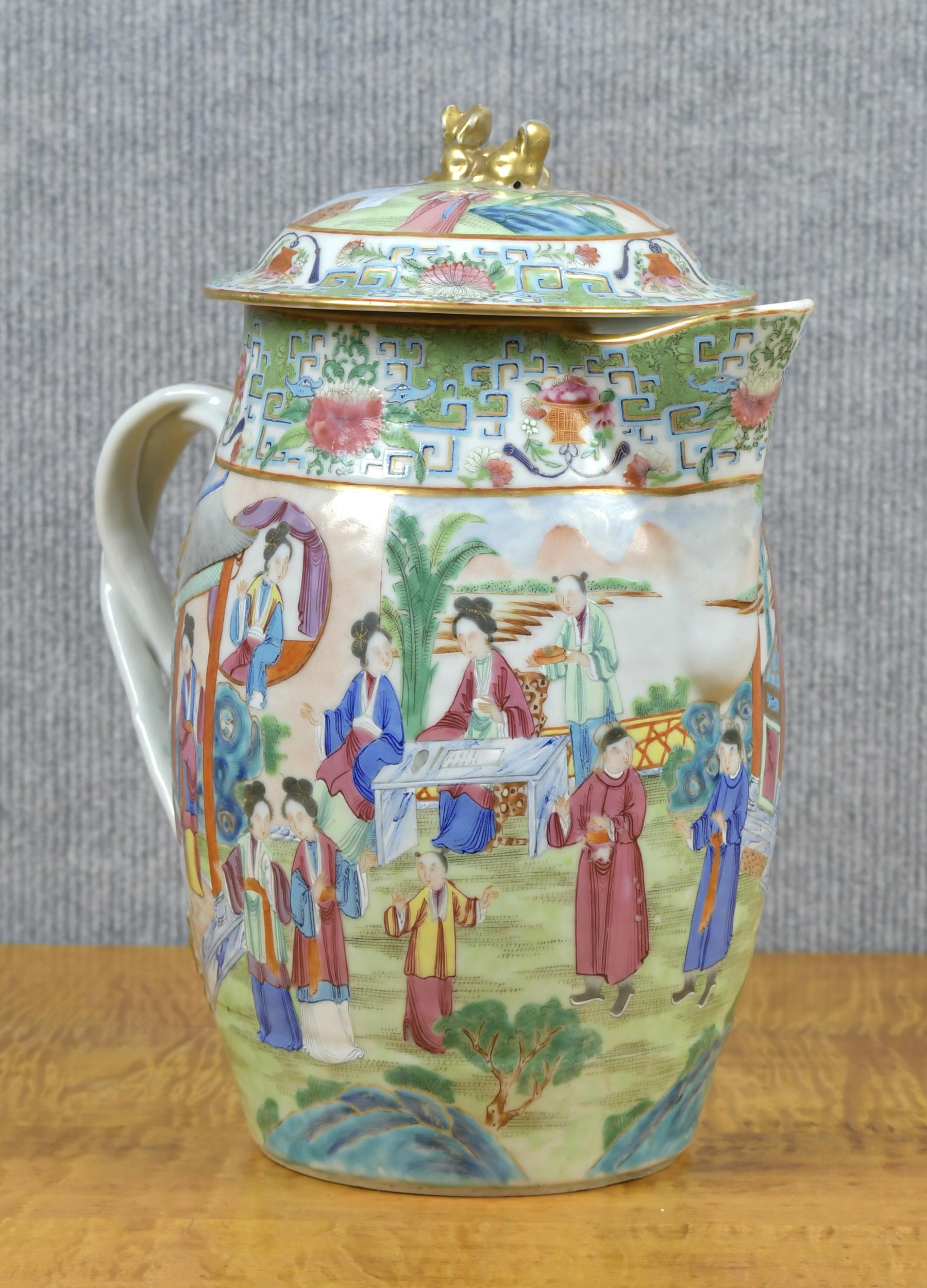 19TH C. ROSE MANDARIN CIDER JUG.