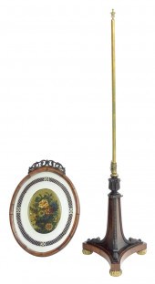 19TH C. ROSEWOOD FIRE SCREEN,