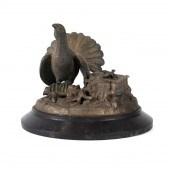19TH C. RUSSIAN BRONZE GROUSE