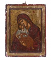 19TH C. RUSSIAN ICON Madonna a